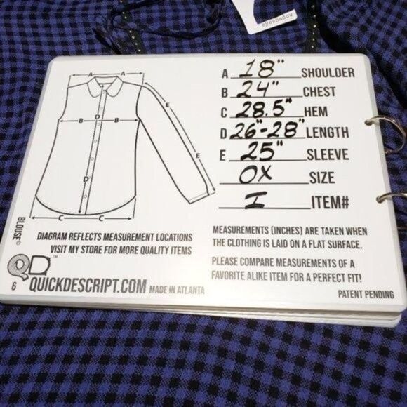 Eyeshadow NWT plaid embellished shirt OX - Picture 9 of 13